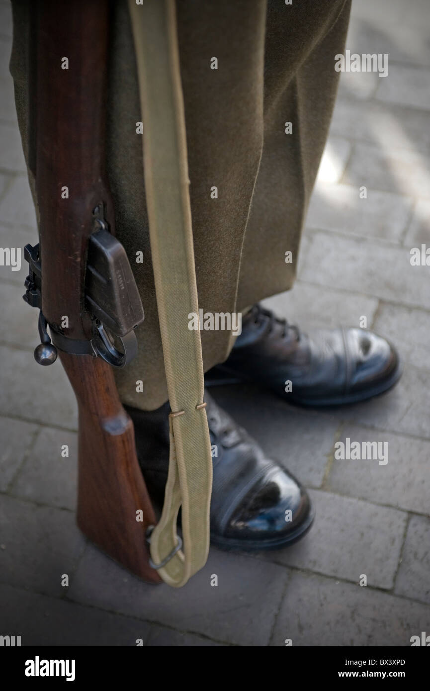army private in uniform on guard Stock Photo Alamy