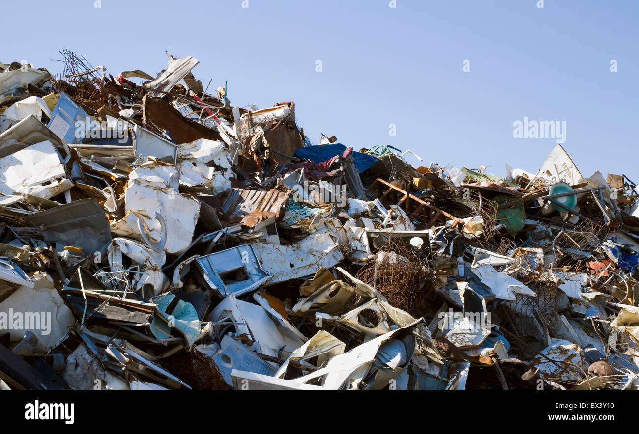 A Pile Of Materials For Recycling; Adamsville, Quebec, Canada Stock