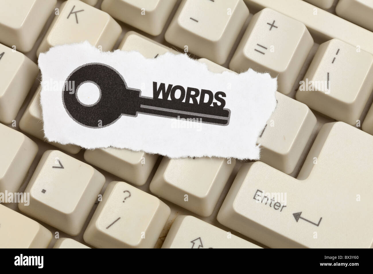 keywords, concept of Internet Searching Stock Photo