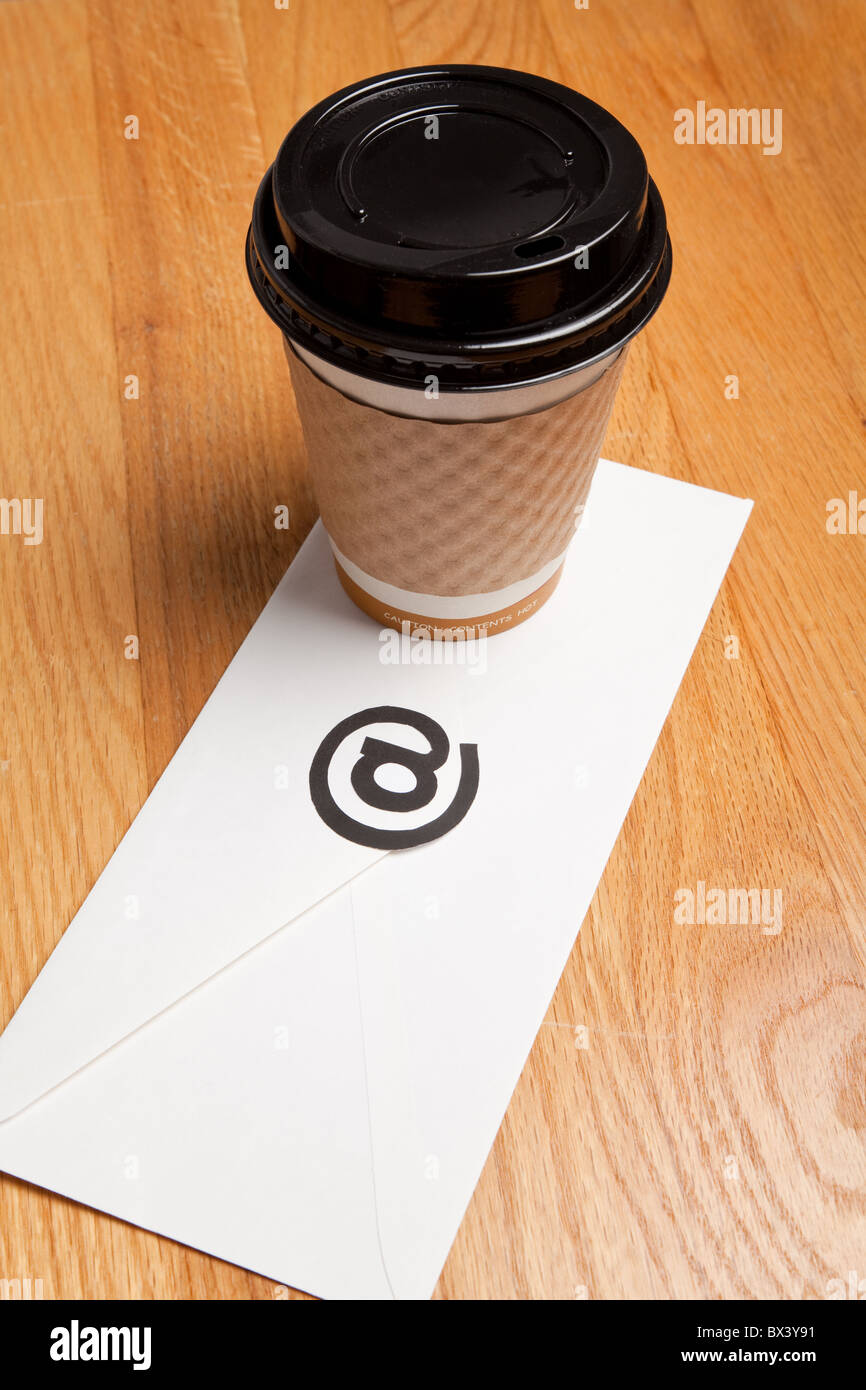 Coffee cup envelope symbol hi-res stock photography and images - Alamy