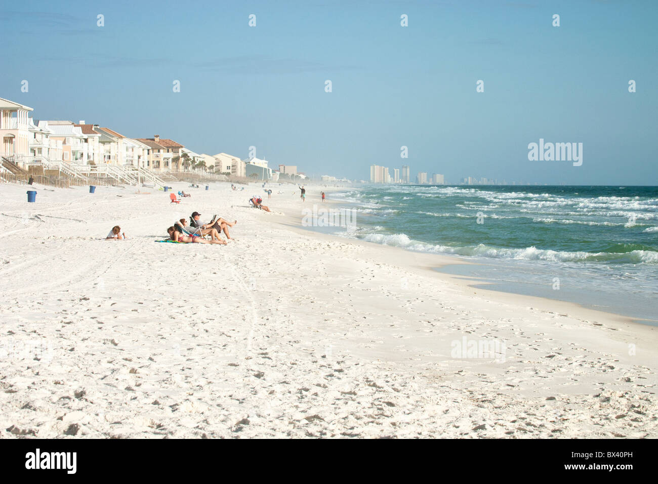 White sandy beach at Carillon Beach, Florida. Stock Photo