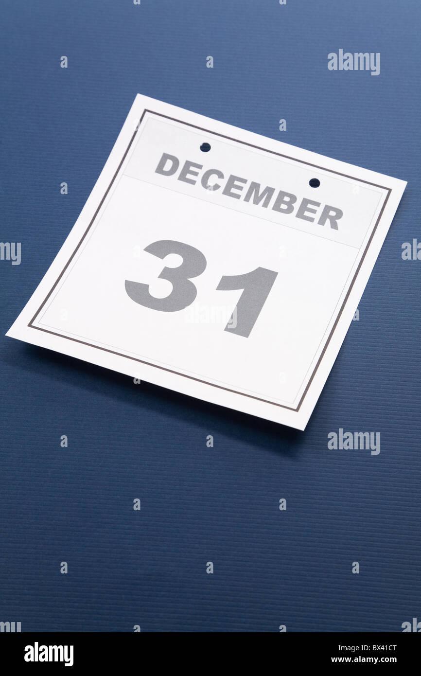 Last day of the year, calendar date December 31 for background Stock