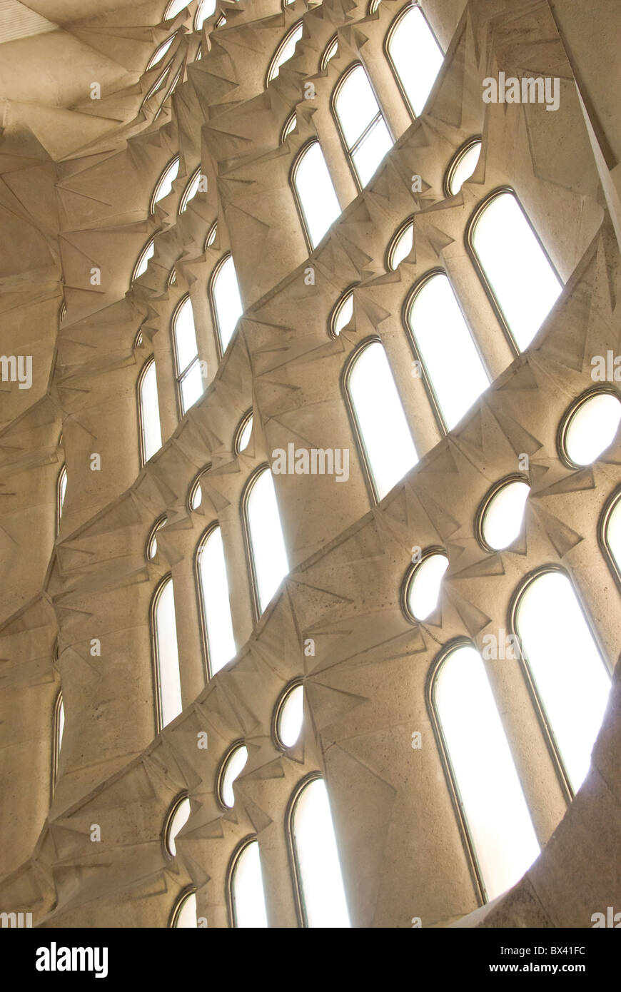 La Sagrada Familia interior detail - begun in 1882 by Antoni Gaudi ...