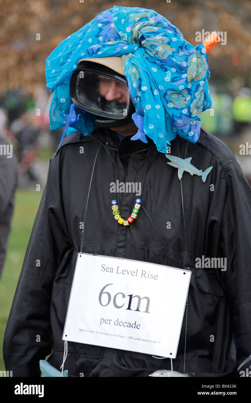 Male climate change protester Stock Photo