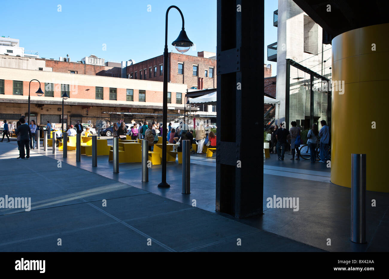 U.S.A., New York, Manhattan, a restaurant of the High Line Stock Photo