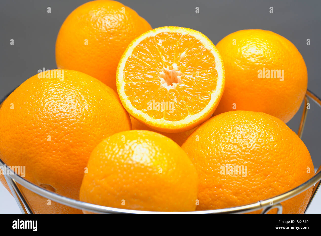 oranges bowl shell white studio food fruit food Stock Photo