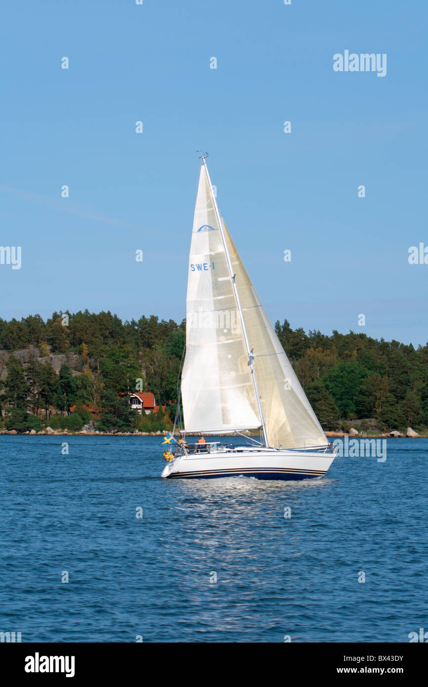Sweden Europe Stockholm skerry sail boat sail boats sailing sea Stock Photo  - Alamy
