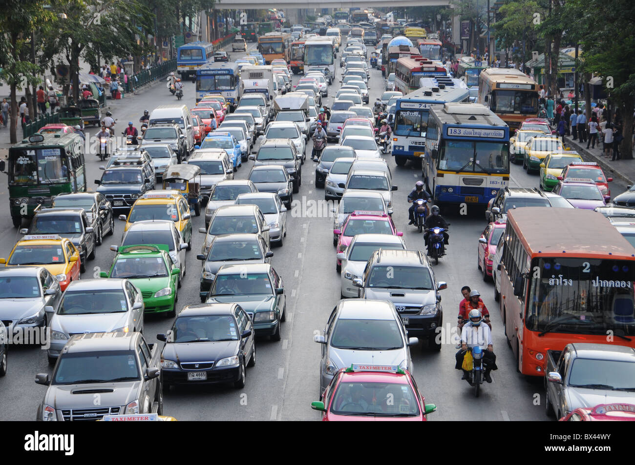 Cars in the Bangkok Rushhoure Stock Photo