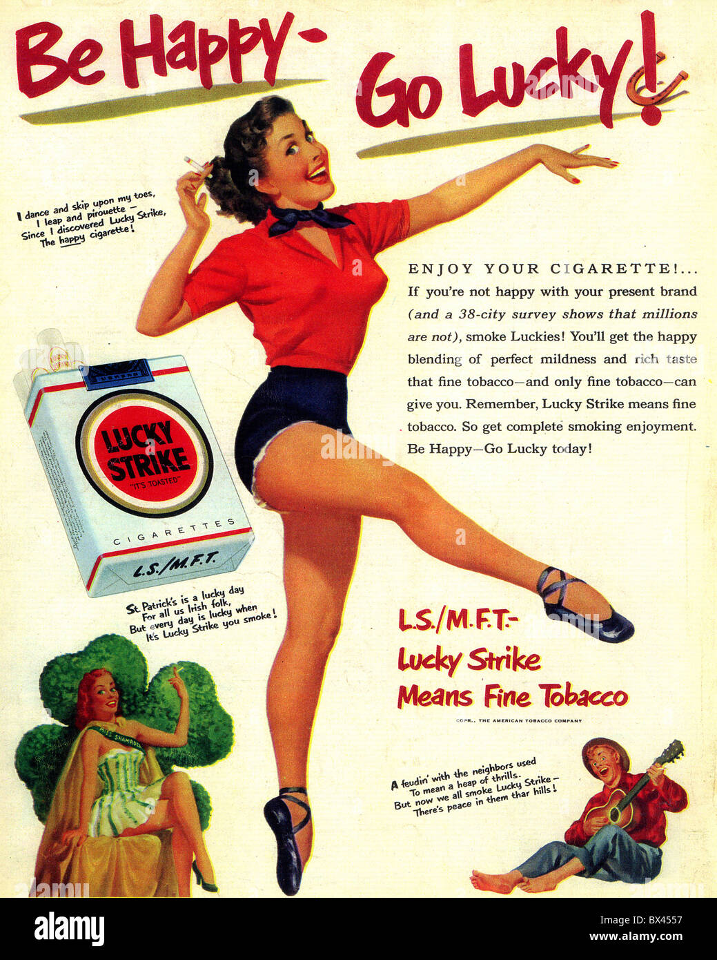 LUCKY STRIKE ADVERT 1951 Stock Photo