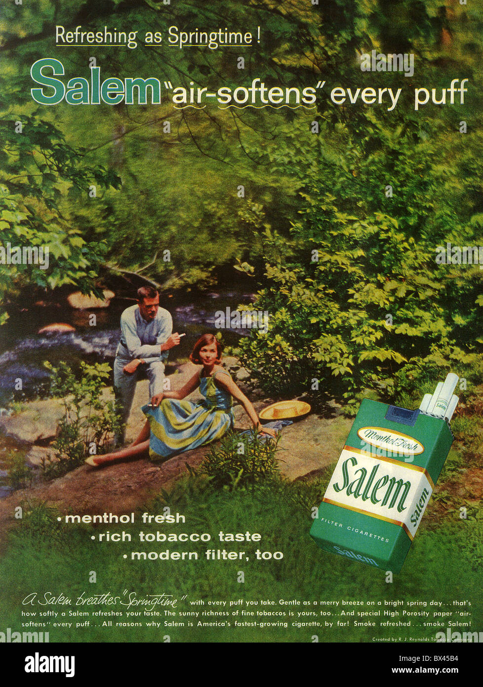 SALEM CIGARETTES ADVERT about 1975 Stock Photo
