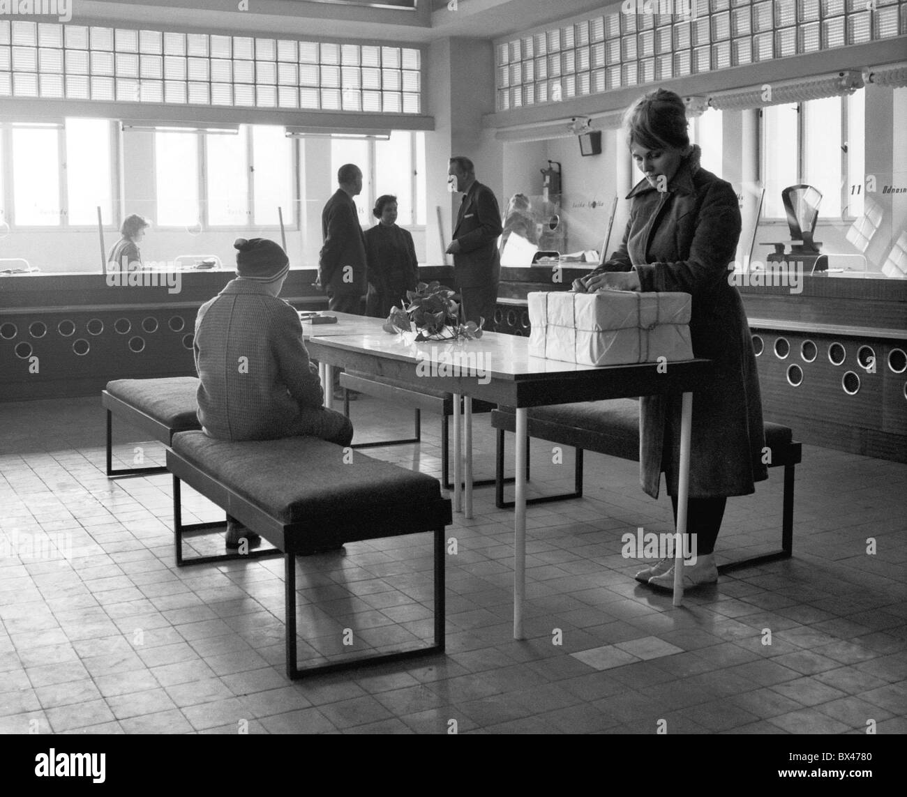 Newly opened post office Prague, Czechoslovakia 1963. (CTK Photo / Erik Strazan Stock Photo Alamy
