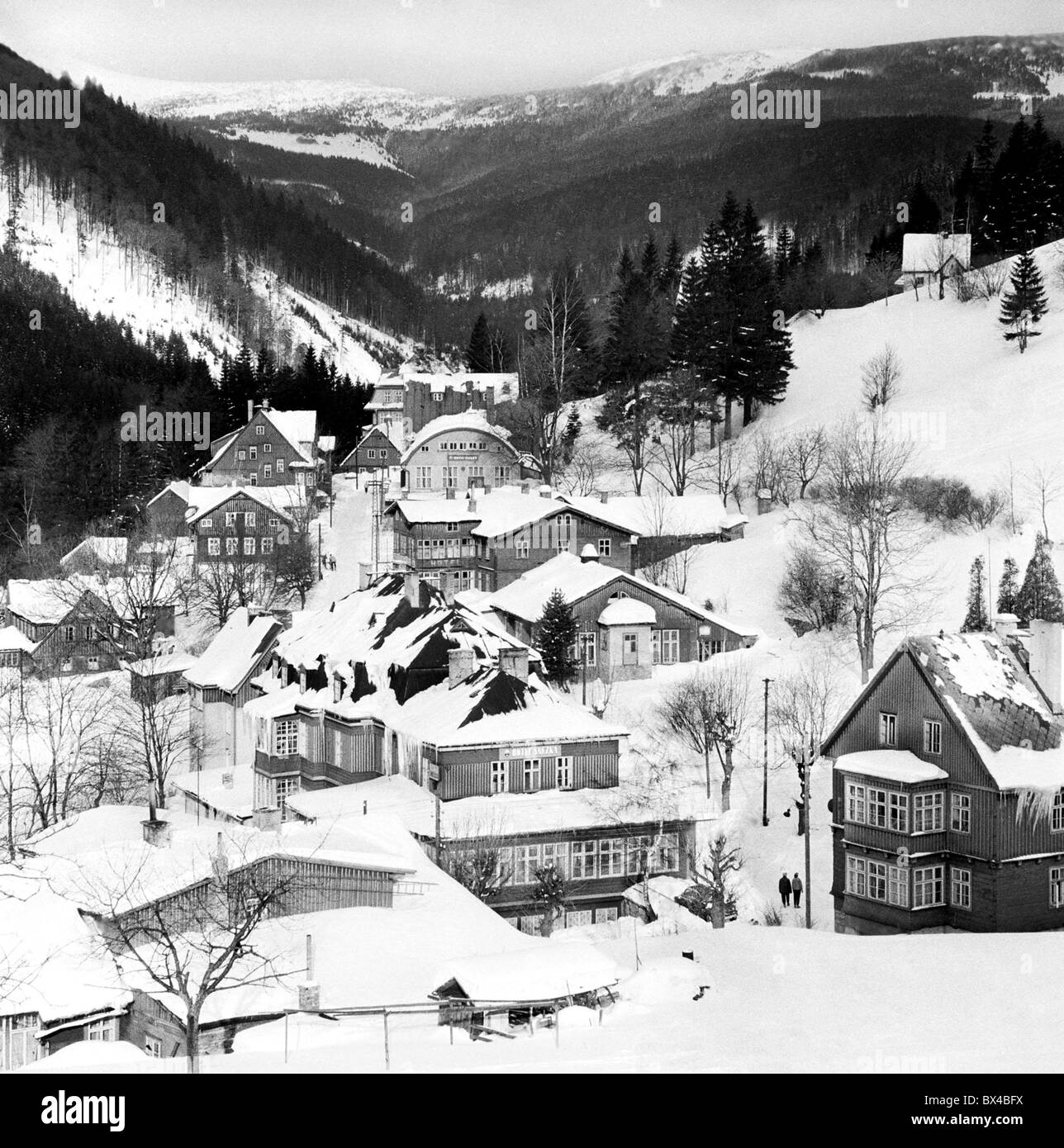 Sudenten, Sudetnland, Benes Decrees, snow, winter scene Stock Photo
