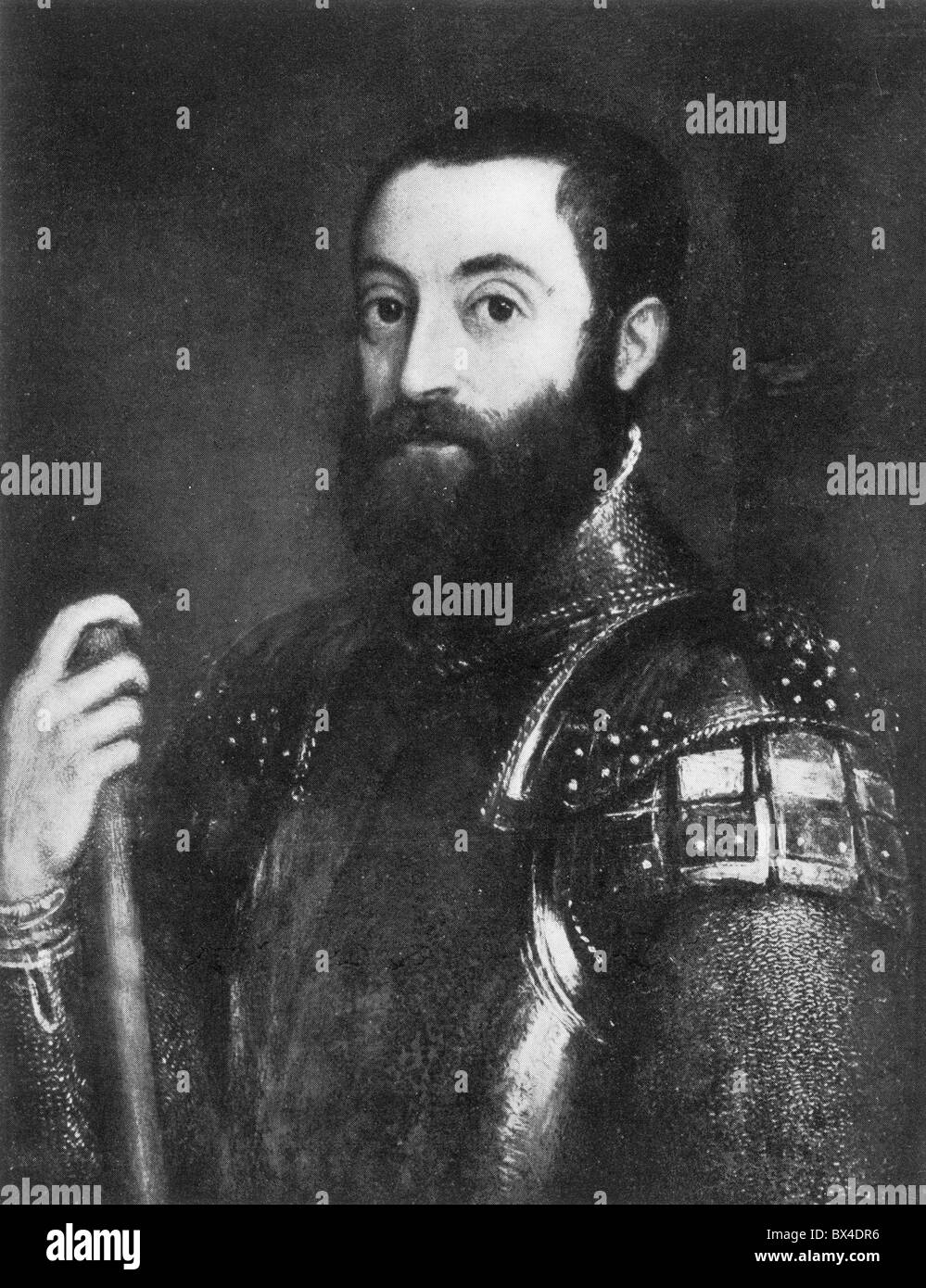 Francesco Maria Della Rovera, Duke of Urbino; Black and White Illustration; Stock Photo