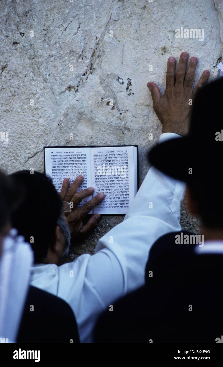 man instruction pray book prayer history religious community group hebraisch holy writing handwriting sanct Stock Photo