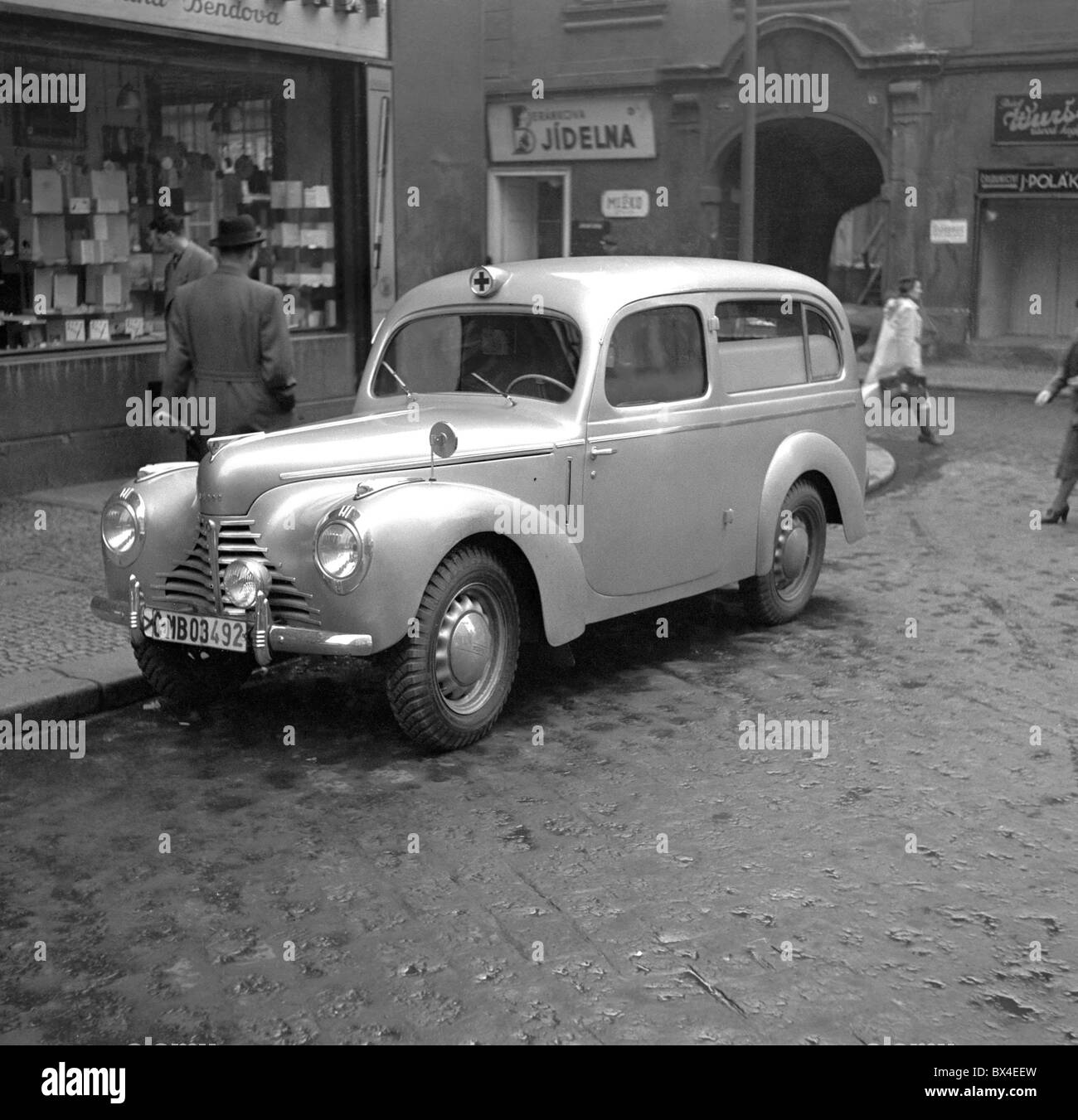 Czechoslovakia, Prague 1947. Ambulance. CTK Vintage Photo Stock Photo