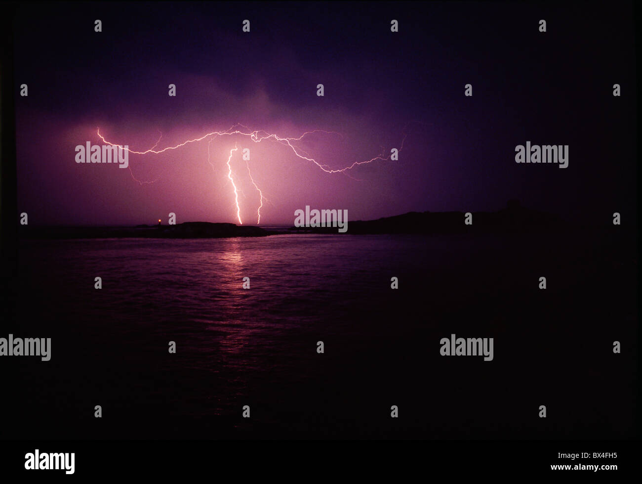 Lightning Storm, Dublin Bay, Ireland Stock Photo Alamy