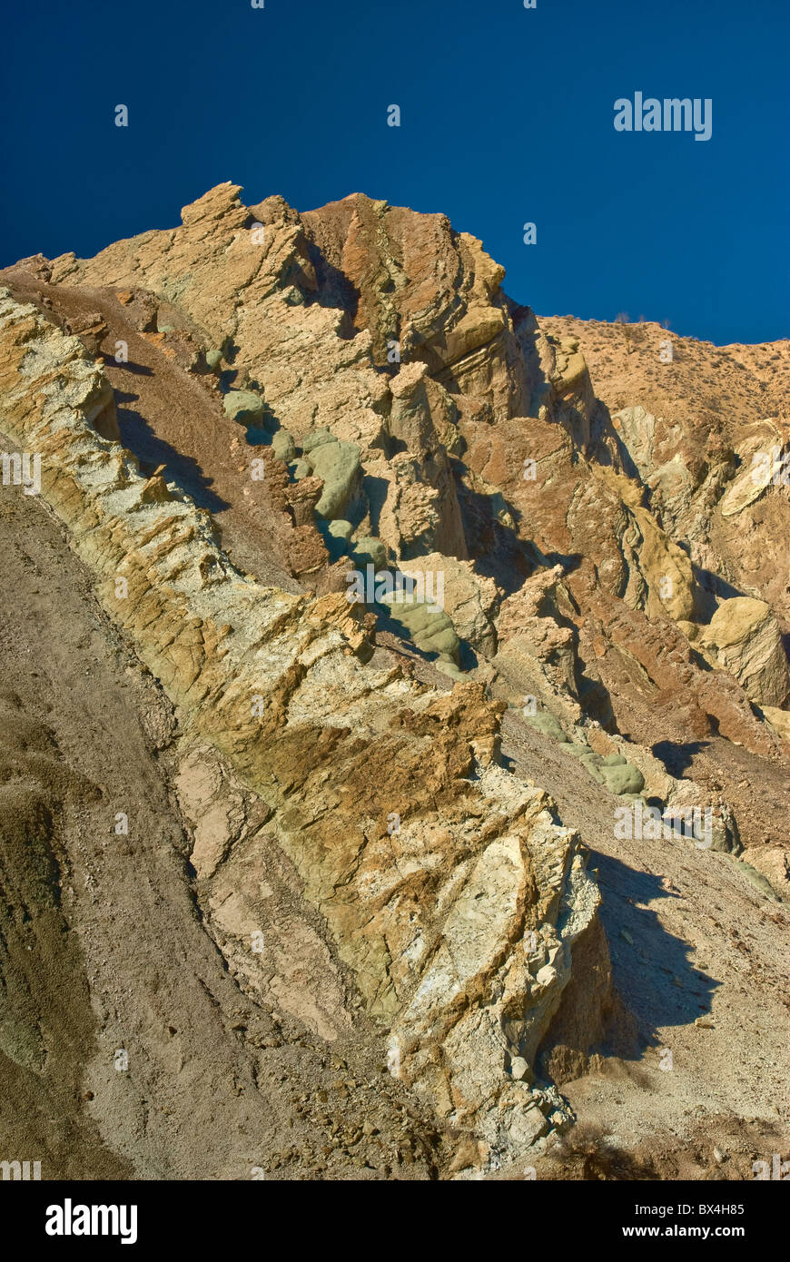 Rock ridges at Rainbow Basin National Natural Landmark, Mud Hills near