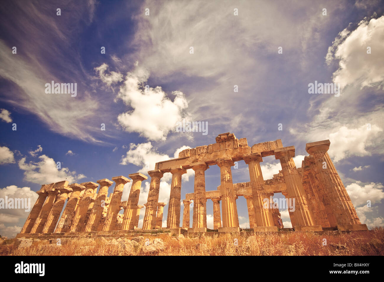 Ruins of greek temple, Selinunte, Sicily, Italy Stock Photo