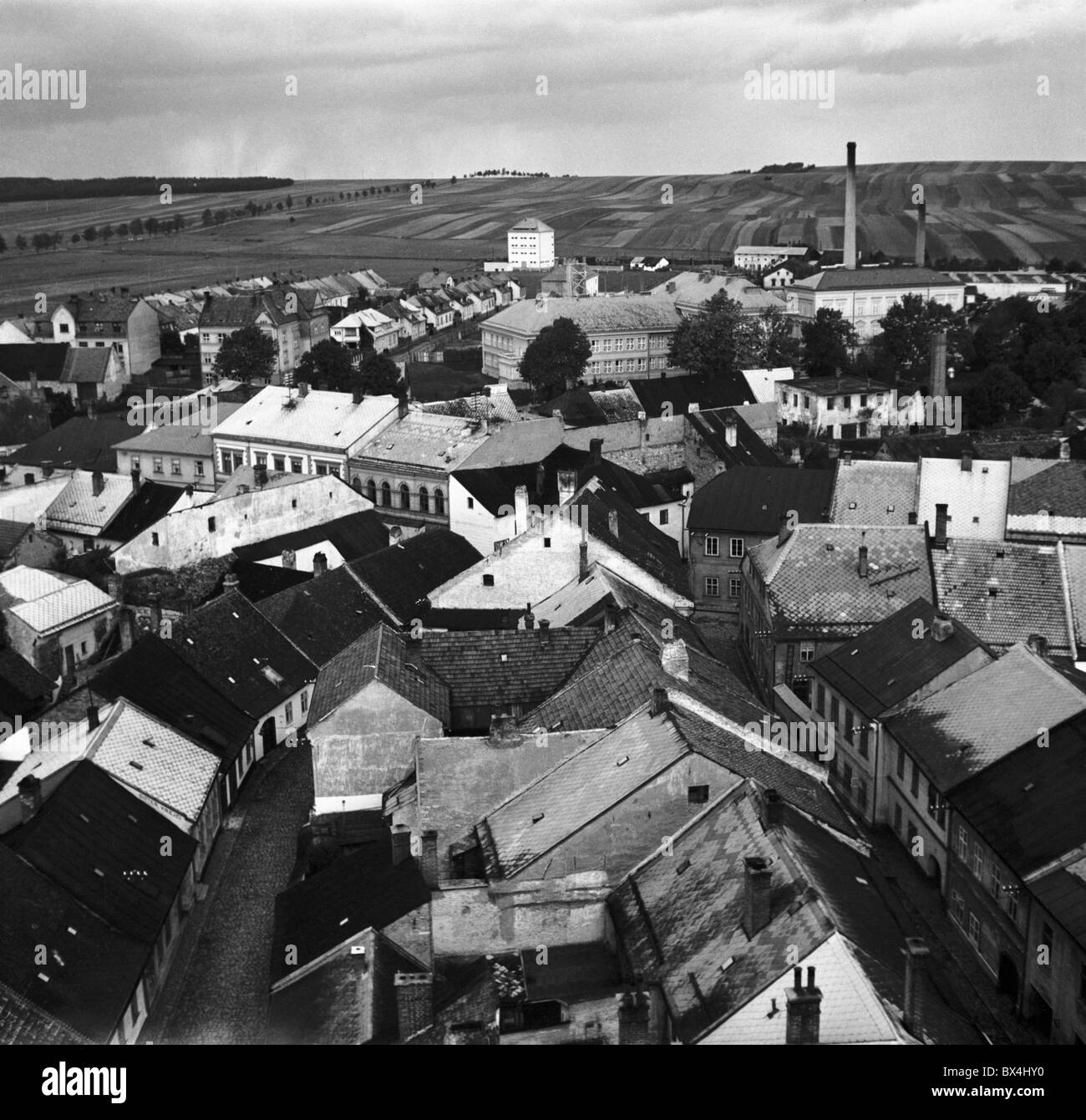 Czechoslovakia, border city of Policka which in 1938 was the center of turmoil between Sudeten Germans and Czechoslovak citizens. Many people were forcibly moved deeper inland. Stock Photo