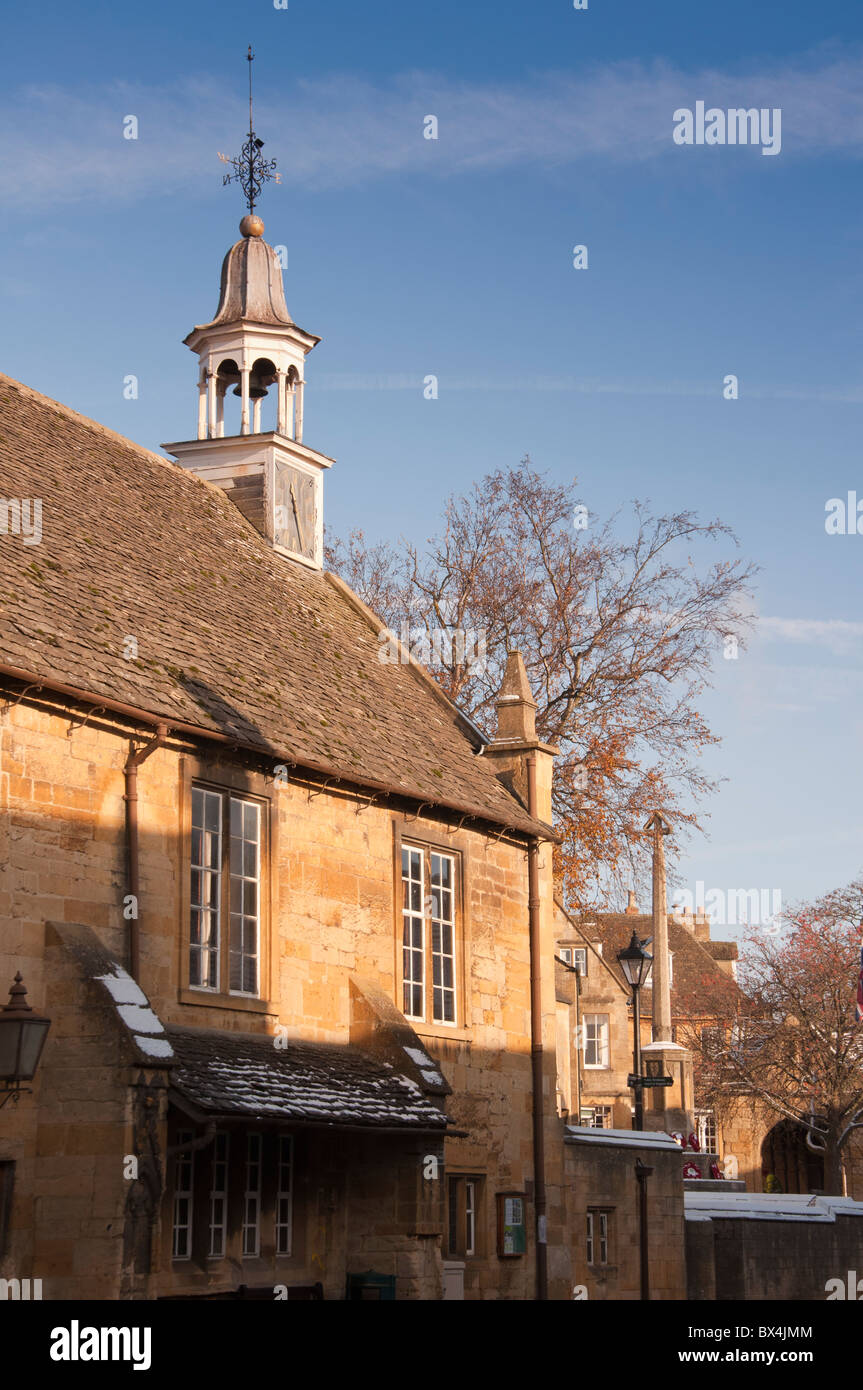 Clock tower, Town Hall, High Street, Chipping Campden, Cotswolds, Gloucestershire, England, United Kingdom. Stock Photo