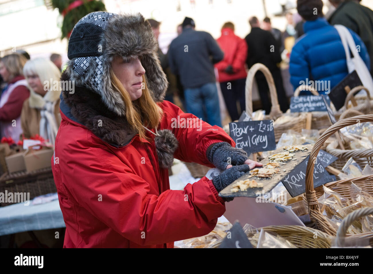 Cradocs Savoury Biscuits stall at Abergavenny Food Festival Christmas