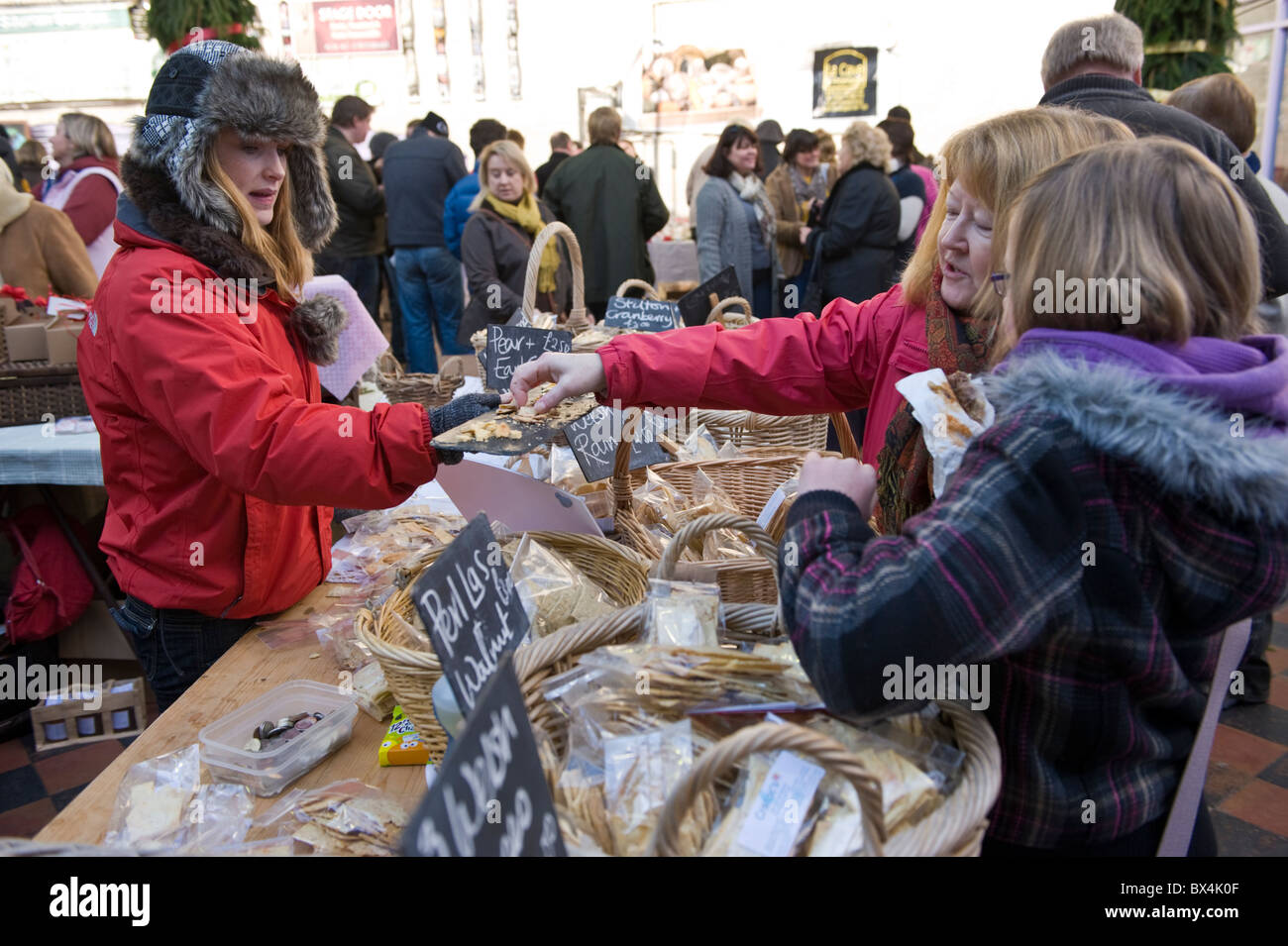 Cradocs Savoury Biscuits stall at Abergavenny Food Festival Christmas
