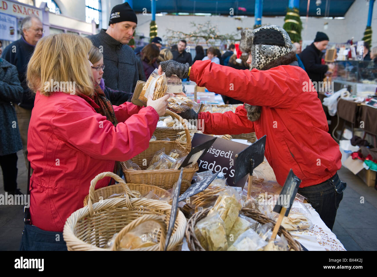 Cradocs Savoury Biscuits stall at Abergavenny Food Festival Christmas