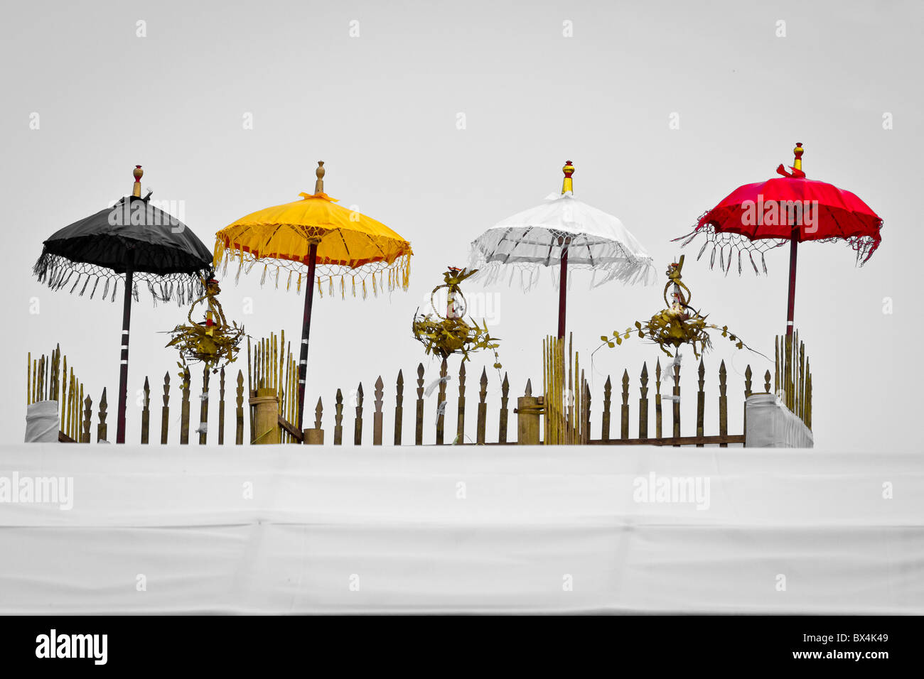 symbolic umbrella in hindu temple, Bali, Indonesia Stock Photo Alamy