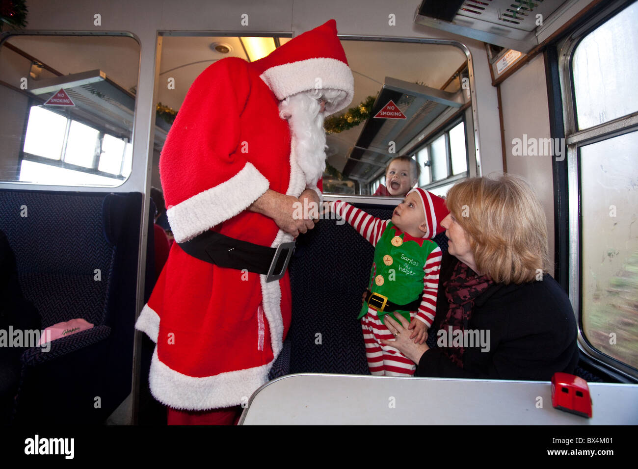 Father Christmas on the Santa express steam strain, Watercress Line