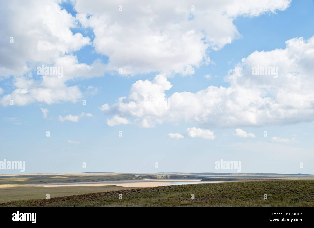 Water still appears at certain times of year, in what used to be the bottom of an inland sea in southern New Mexico. Stock Photo