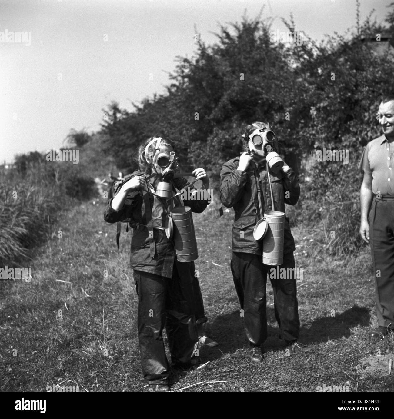 gas mask, competition, Svazarm Stock Photo