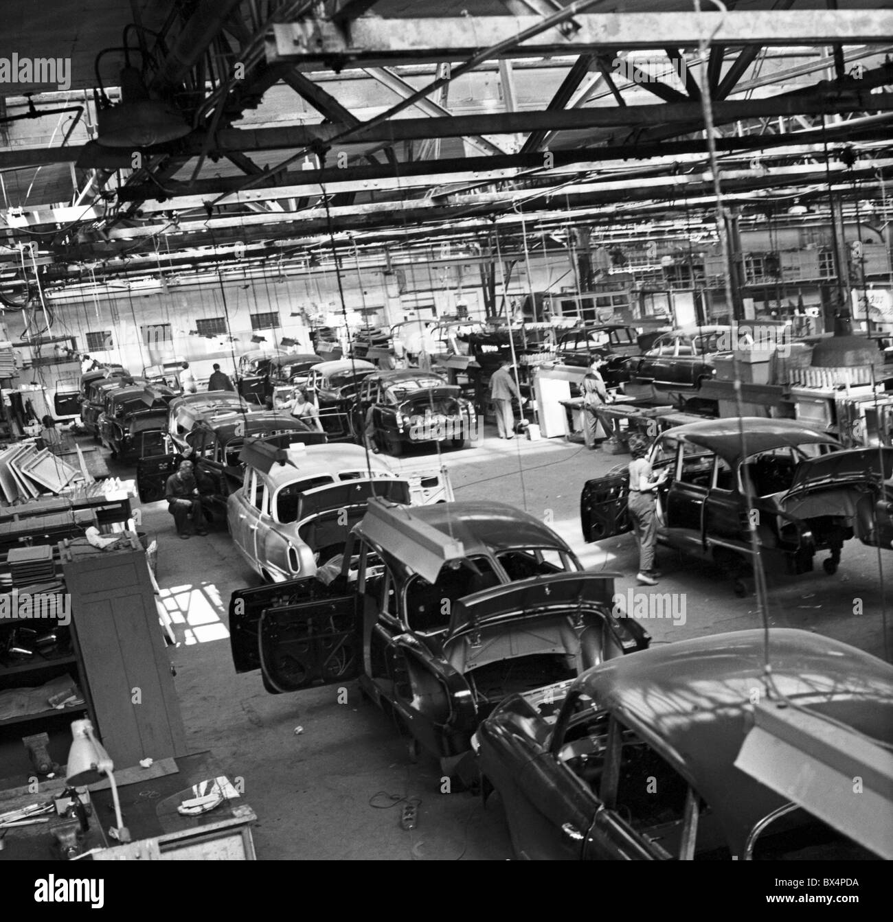 Tatra, assembly line, factory, Tatra 603 Stock Photo
