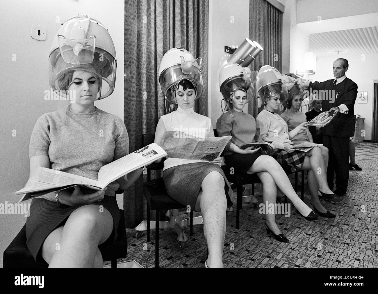 Czechoslovakia 1968 Women At An Exclusive Hairdressing Parlor In Prague Ctk Photo Jindrich