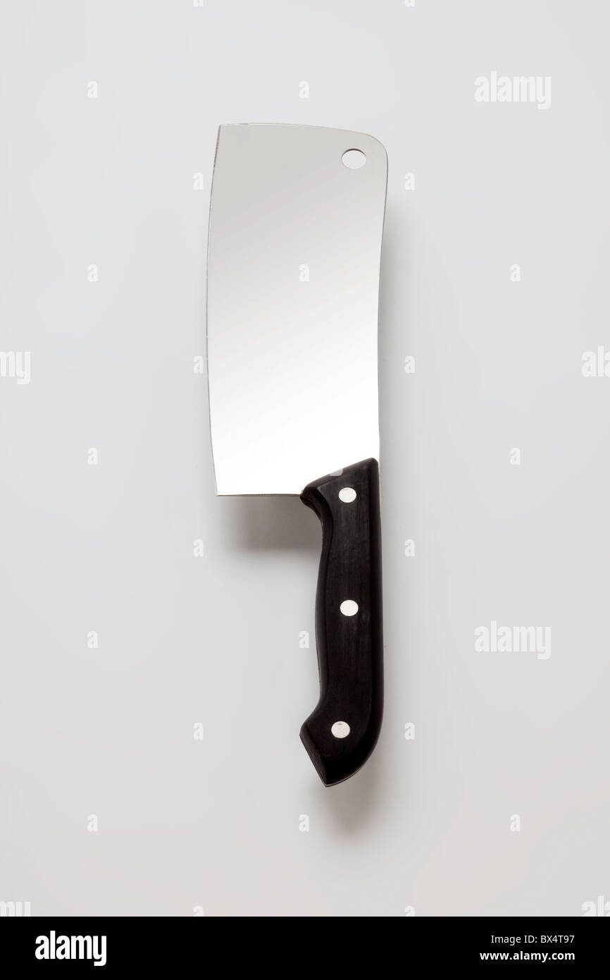 butcher knife on white Stock Photo