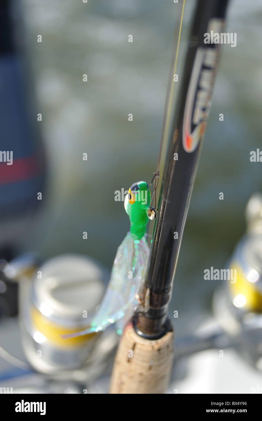 Fishing rod with lure Stock Photo Alamy