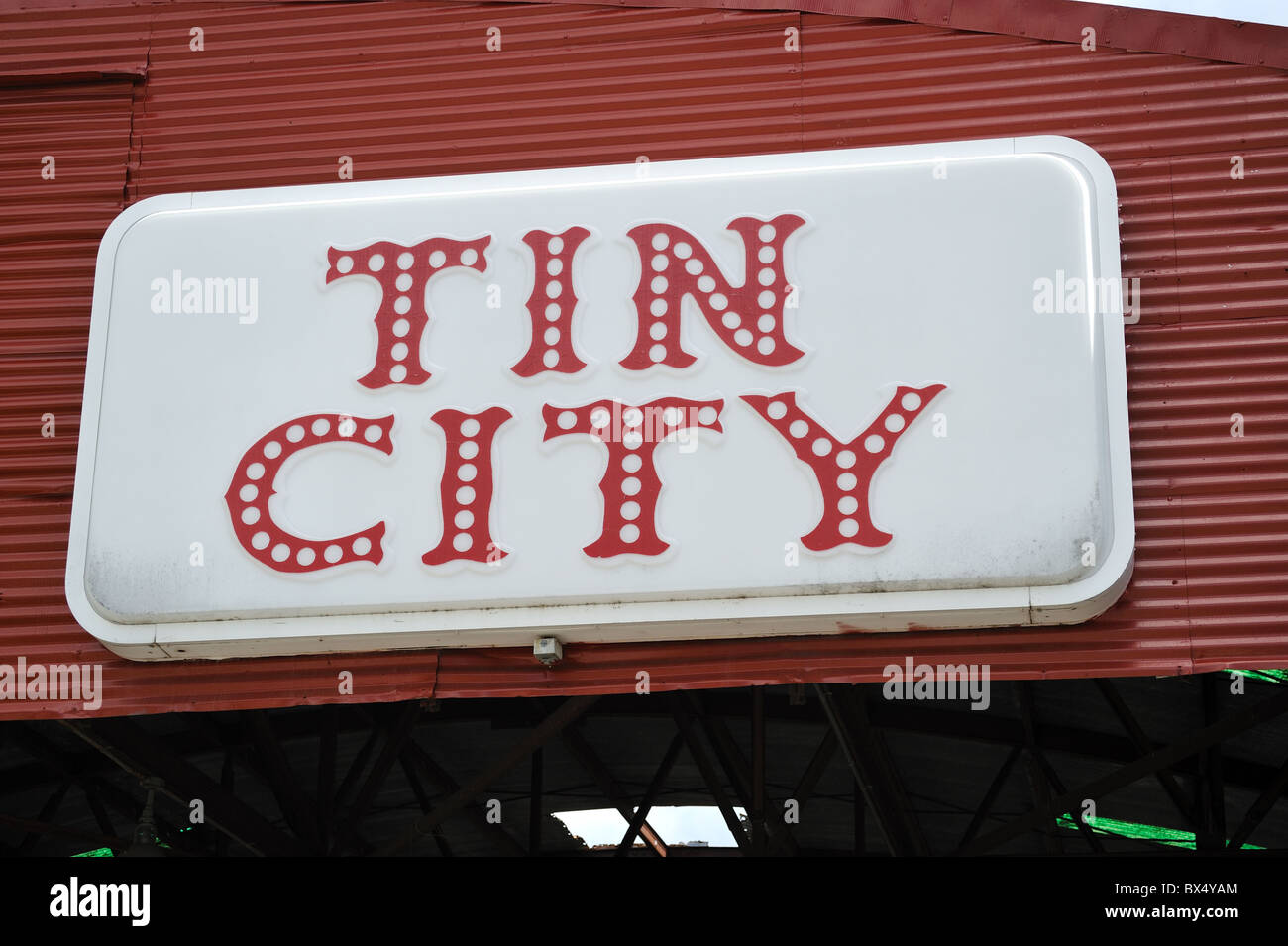 Tin City sign Naples Florida Stock Photo Alamy