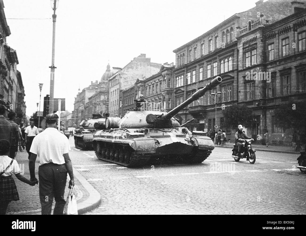 tanks, motorcycle, Plzen Stock Photo