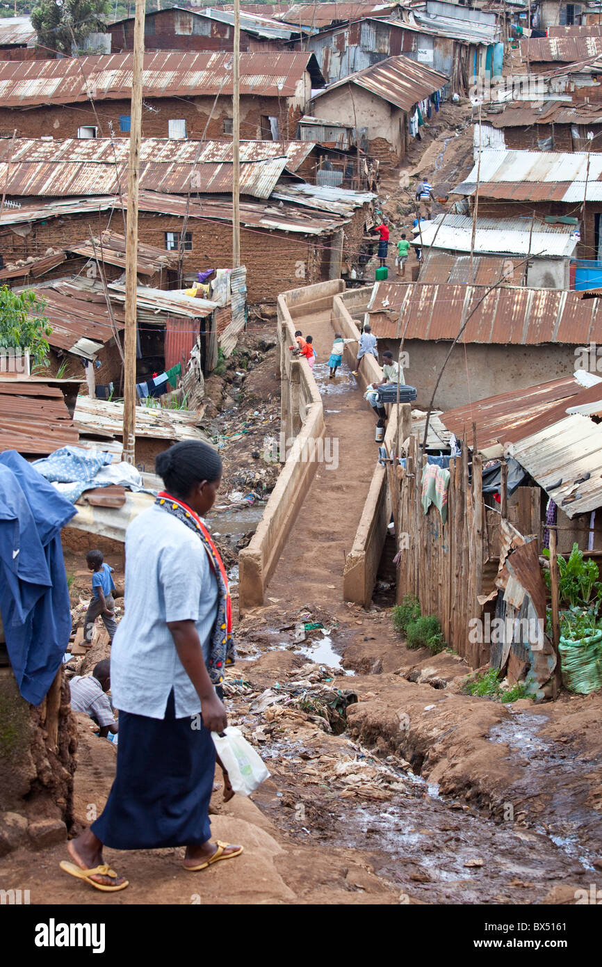 Kibera slum, Nairobi, Kenya Stock Photo