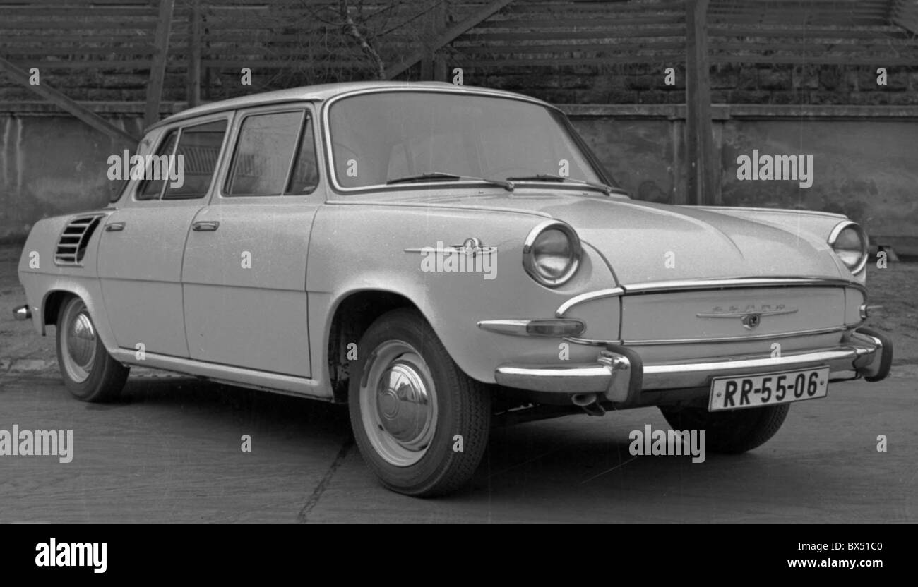 New model of Skoda 1000 MB is presented Mlada Boleslav car factory, Czechoslovakia, 1964. (CTK Photo / Karel Mevald) Stock Photo