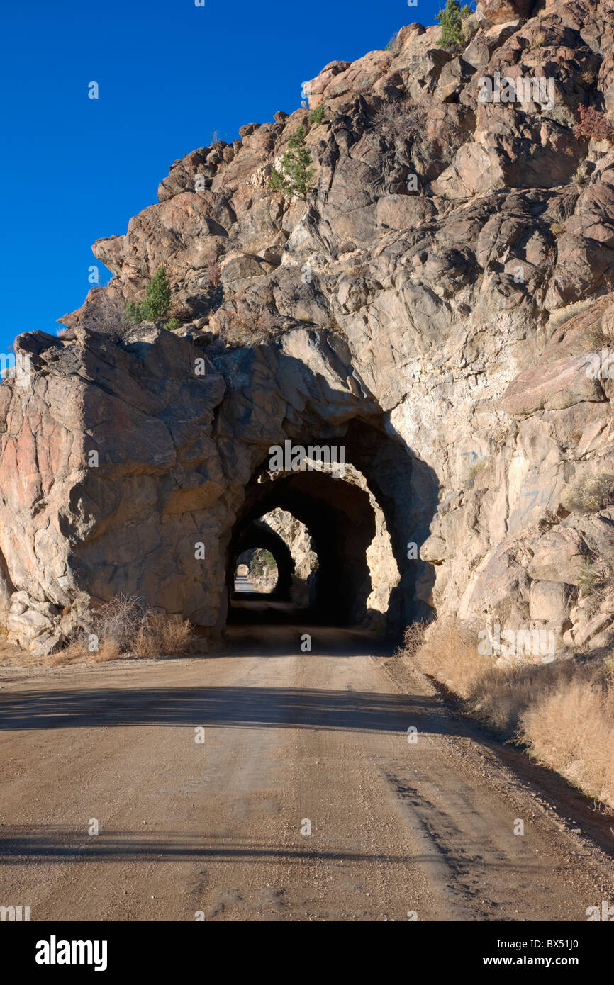 Midland Railroad Tunnels, four tunnels built in 1887, CR371, Buena Vista, Colorado, USA Stock Photo