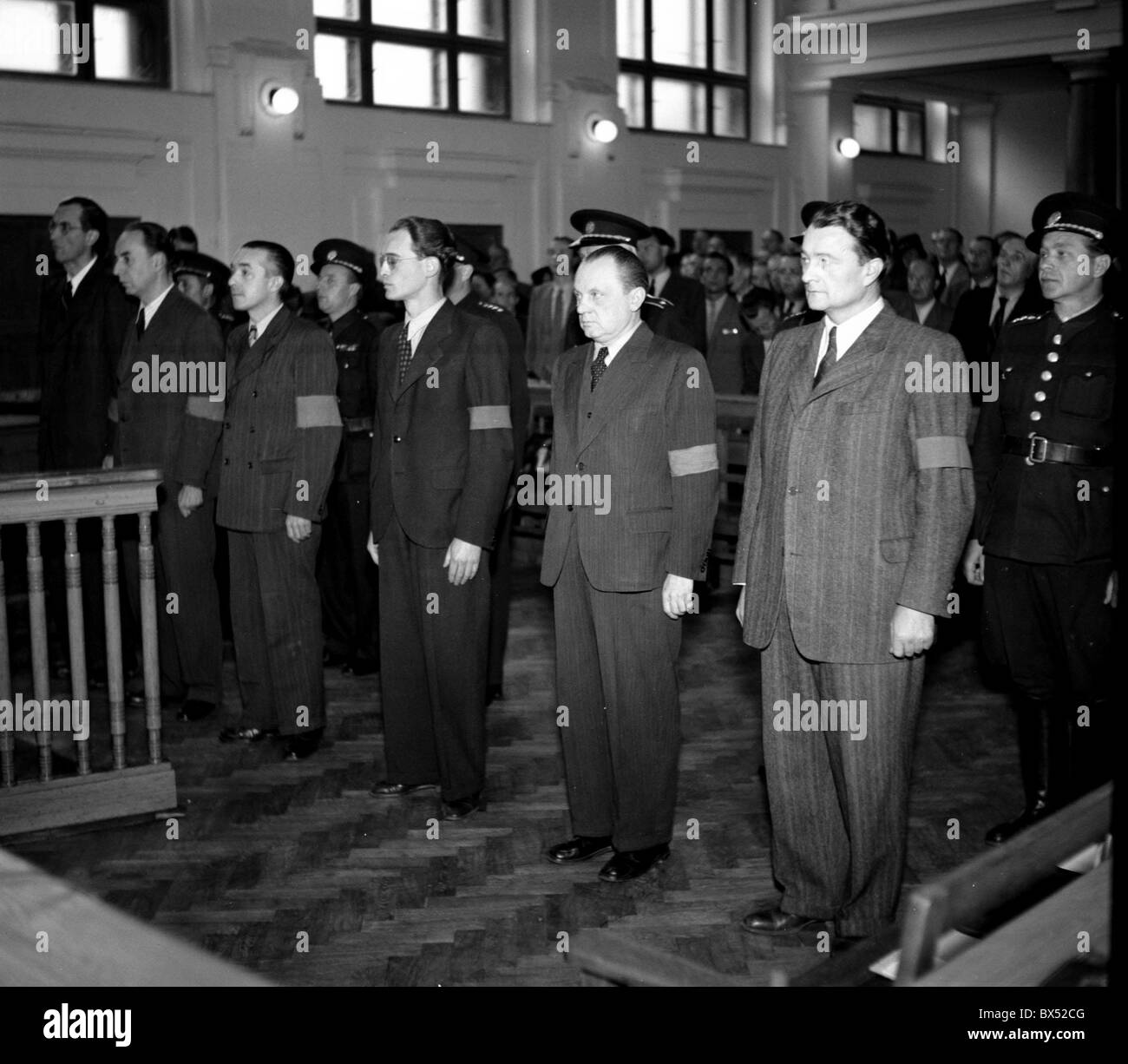 Prague, trial of members of 'Vlajka', the Czechoslovak Neonazi movement, before the National Court. CTK Vintage Photo Stock Photo