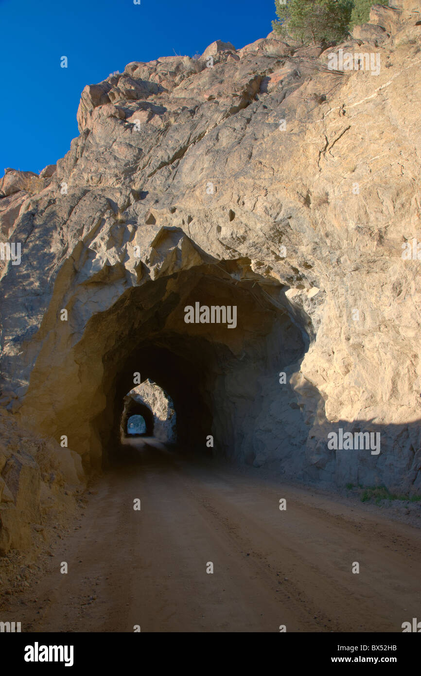 Midland Railroad Tunnels, four tunnels built in 1887, CR371, Buena Vista, Colorado, USA Stock Photo