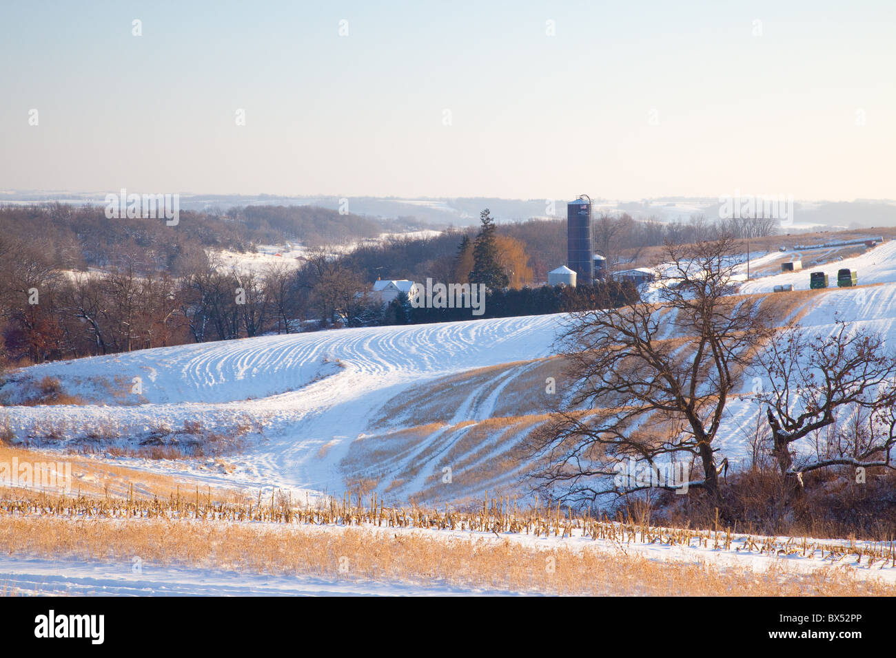 along the Driftless Area Scenic Byway, Country Raod A52, Allamakee County, Iowa Stock Photo