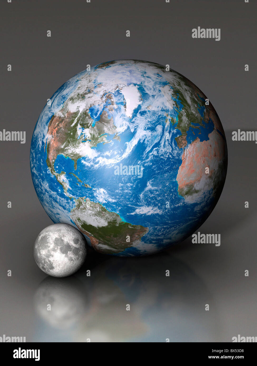 Earth And Moon To Scale