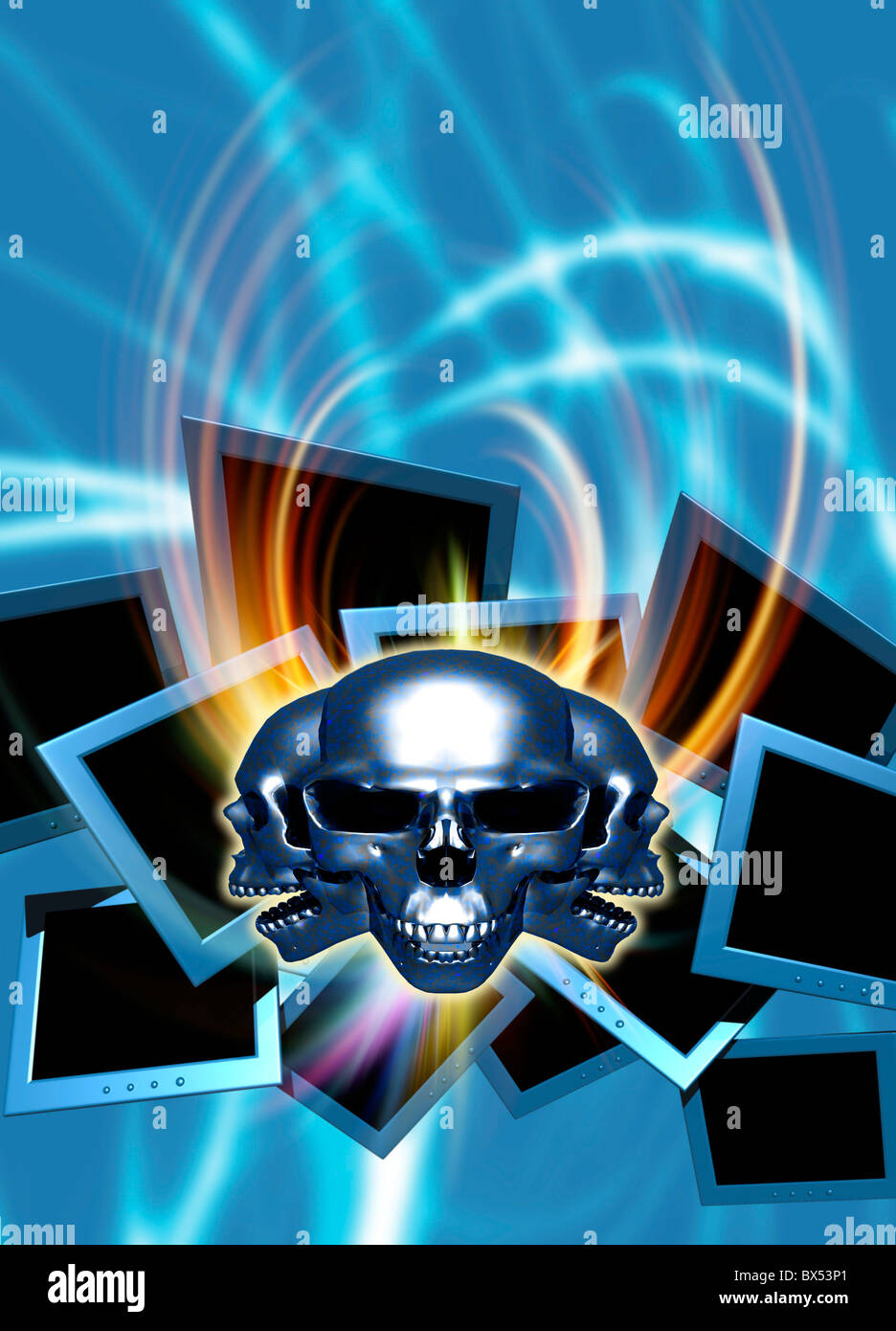 Computer virus, conceptual artwork Stock Photo