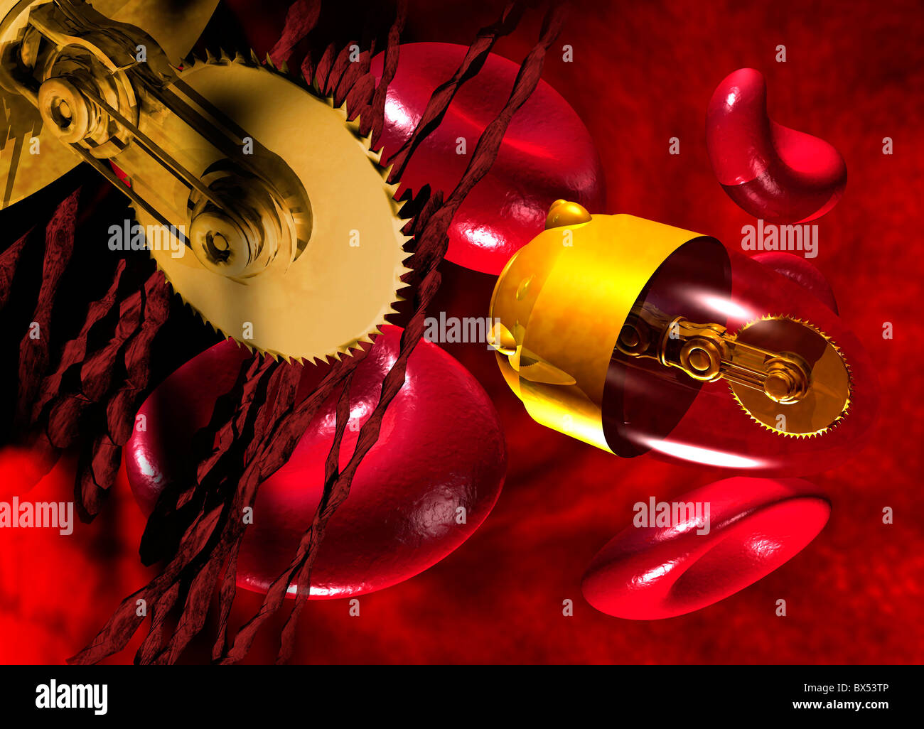 Medical nanorobot, artwork Stock Photo