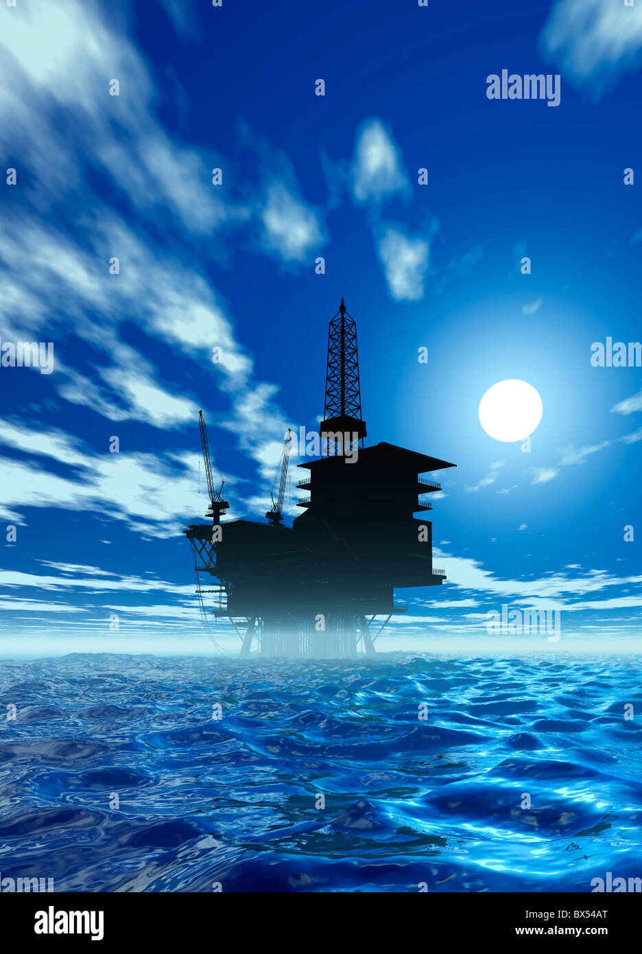 Oil rig, artwork Stock Photo Alamy