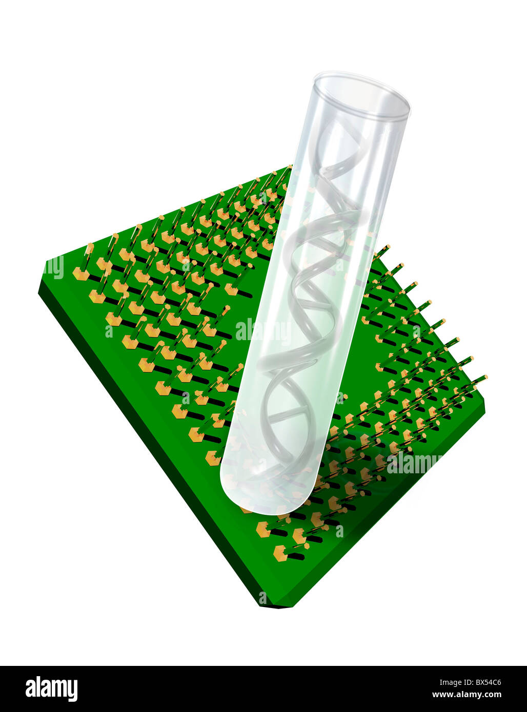 Lab-on-a-chip, conceptual artwork Stock Photo