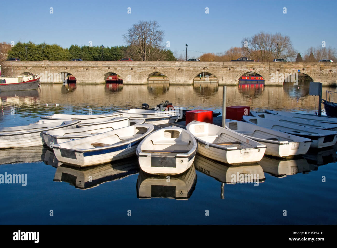 Hire boats on River Avon, StratforduponAvon, Warwickshire, England