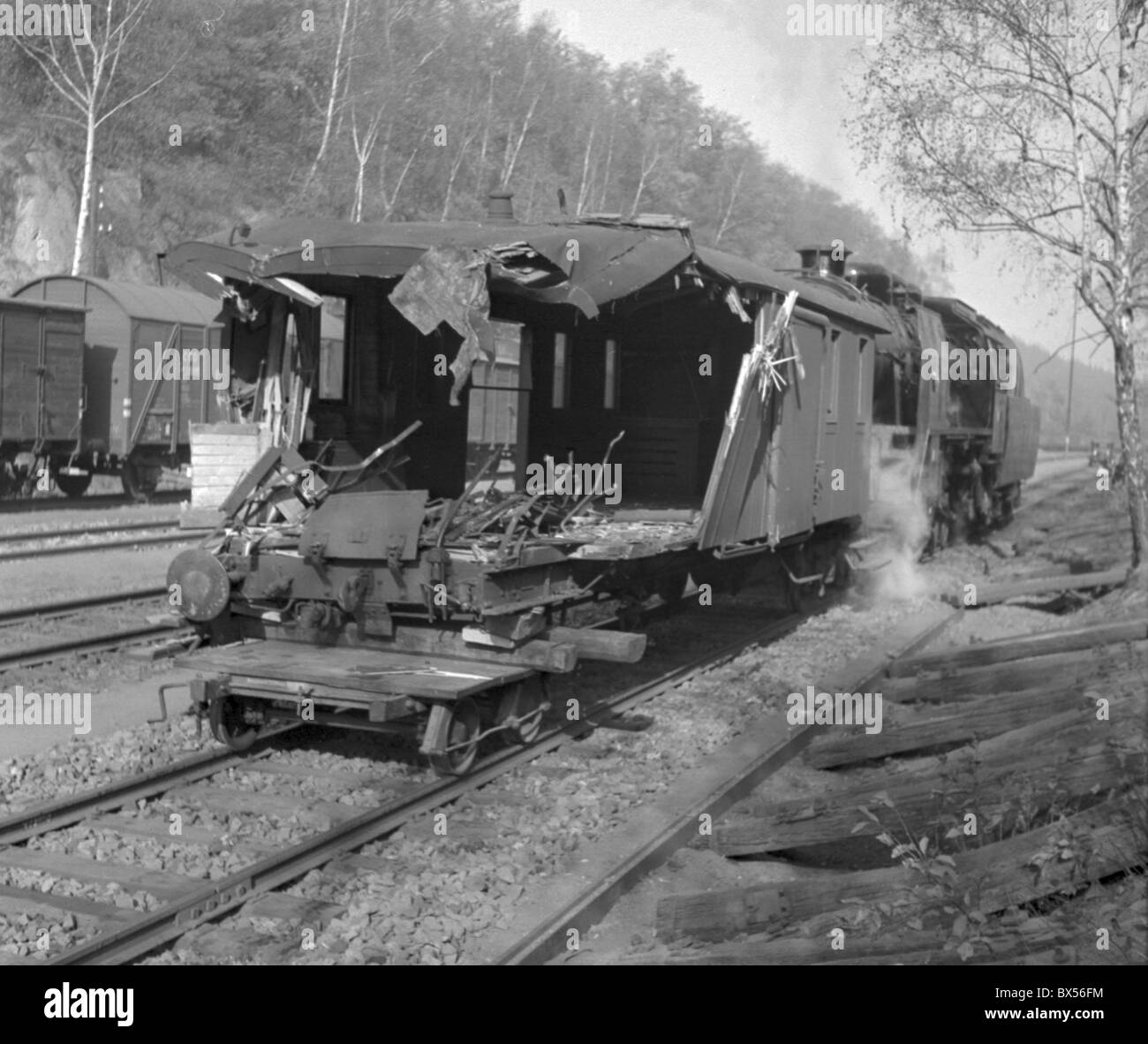 Freight train accident Black and White Stock Photos & Images Alamy